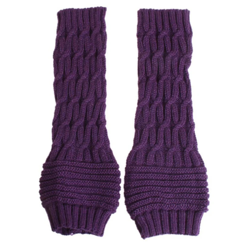 Women's Knitted Long Hand Gloves Warm Embroidered Winter Gloves Fingerless Gloves For Women Girl Guantes Invierno Mujer Luvas