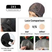 Load image into Gallery viewer, Dark Red Highlights Pixie Cut Wig Glueless Wigs 2x1 Human Hair for Black Women Human Hair Afro Wigs Short Bob Wig With Bangs