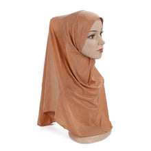 Load image into Gallery viewer, H120 Teenage girls plain hijab hats muslim scarf islamic headscarf hat amira pull on headwrap beautiful 10 years girl scarf