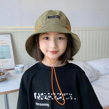 Load image into Gallery viewer, Kids Summer Hats For Girls Boys Bucket Hat Children Sun Protection Fisherman Cap Windproof Sun Hat Foldable Sunhat Outdoor New