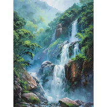 Load image into Gallery viewer, 5D DIY Full Square&Round Diamond Painting Forest Waterfall Landscape Set Mosaic Art Home Decoration Gift for Living Room Bar