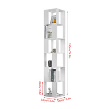 Load image into Gallery viewer, 190cm Rotatable 6 Tier Slim Bookcase Corner Cabinet Shelf Living Room Bedroom BookShelf