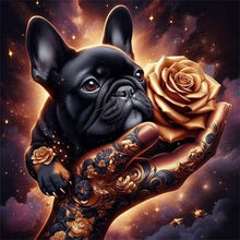 Load image into Gallery viewer, Diamond Painting Dog Animal Handmade Art Diamond Mosaic Rose Flower Full Drill Mosaic Handmade Personalized Gift