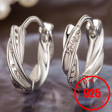 Load image into Gallery viewer, 925 sterling silver women's earrings earrings set with Zircon beautiful unique design charm jewelry wedding gift