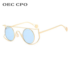 Load image into Gallery viewer, OEC CPO New Vintage Round Sunglasses Men Small Frame Alloy Sun Glasses Female UV400 Driving Shades Steampunk Goggles Eyewear