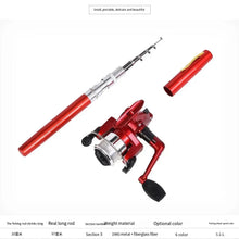 Load image into Gallery viewer, 20cm Portable Pocket Telescopic Mini Fishing Pole Pen Shape Folded Fishing Rod with Reel Wheel Portable Mini Fishing Rod