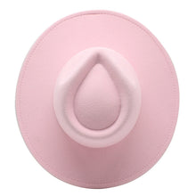 Load image into Gallery viewer, Womens Felt Hat Fedoras Big Brim Hats for Women British Style Vintage Church Hats Lady Flat Brim White Jazz Cap