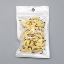 Load image into Gallery viewer, 30PCS Artificial Breadworms Fishing Bait with Hooks Realistic Fake Hooked Worm Bait High Elasticity Rubber Fishing Bait