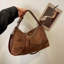 Load image into Gallery viewer, Women Suede Shoulder Bag Crossbody Bag Adjustable Strap Hobo Purse With Inner Pocket Satchel Purse Clutch Purse Zipper Handbag