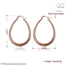 Load image into Gallery viewer, 925 Sterling Silver 18K gold plated 4.4cm oval earrings for women Fashion Party Wedding Accessories Jewelry Christmas Gifts