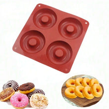Load image into Gallery viewer, 1PC 4 Holes Donut Silicone Mold High Temperature Resistant Big Donut Cake Pudding Jelly Chocolate DIY Mould Cake Baking Tools