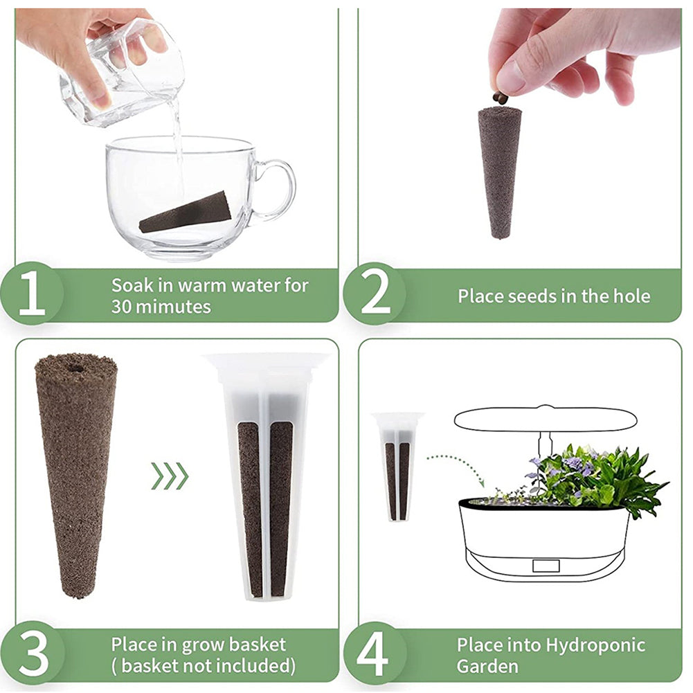 50pcs Seed Root Growth Sponges Soilless Growing Seedling Growth Helper Seed Starter Plugs for Hydroponic Flowers Plants