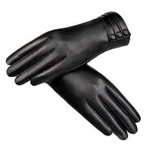 Load image into Gallery viewer, Women's Gloves Winter Outdoor Fashion Comfortable Warm Glove Plush Touch Screen Driving PU Leather Gloves