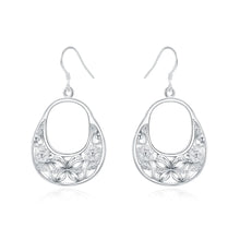 Load image into Gallery viewer, 925 Sterling Silver Carved Butterfly Flower Earrings Women Fashion Jewelry Gift Ideas Wedding Beautiful Earrings