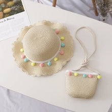 Load image into Gallery viewer, Kids Girls Summer Fashion Children Sunscreen Sun Hat Straw Hat Bag For Girls Cool Hat Girl Cute Breathable Baby