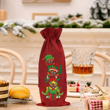 Load image into Gallery viewer, 1 DIY diamond painting set, Christmas-themed canvas wine bag, wine bottle decoration items, holiday gifts