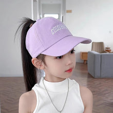 Load image into Gallery viewer, Kids Baseball Caps for Boys Girls Sun Hat Love Heart Hollow High Ponytail Caps Children Adjustable Baseball Caps for 4-12 Years