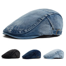 Load image into Gallery viewer, New Denim Cotton Beret Men Vintage Newsboy Cap Spring Autumn Casual Women Visor Fashion Cool Flat Hat Adjustable Berets
