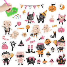 Load image into Gallery viewer, Halloween Diamond Painting Kit For Kids Adult Beginners Cartoon Witch Ghost Pumpkin Cat Halloween Gem Stickers DIY Craft