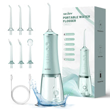 Load image into Gallery viewer, Sejoy Water Dental Flosser Portable Teeth Picks 6 Jets 4 Modes Cordless Oral Irrigator Rechargeable IPX7 Teeth Cleaner