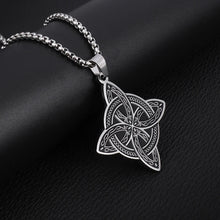 Load image into Gallery viewer, Stainless Steel Witchcraft Witch Knot Pendant Necklace Irish Celtic Knot Lucky Jewelry Anniversary Gift for Men and Women