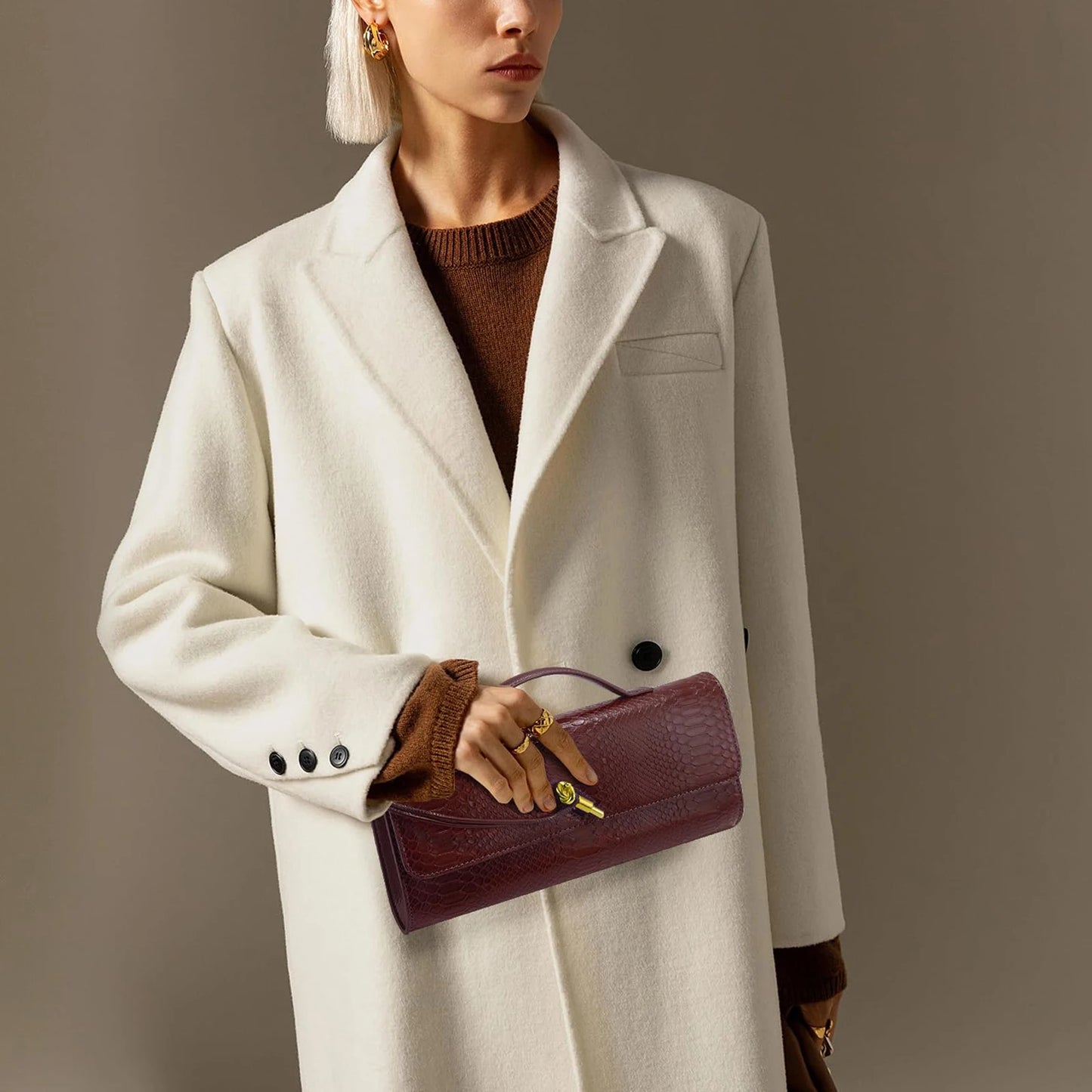 Women's Clutch Bag Purses for Women Leather Evening Handbags Shoulder Handbag Formal Satchel Crossbody Purse Party Bag