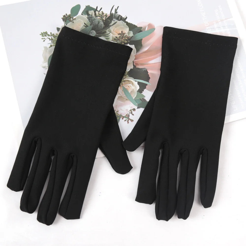 Women Fashion Gloves for Spring Summer Sunscreen Female Thin Solid Color Ceremonial Performance Dance Breathable Driving Gloves
