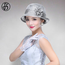 Load image into Gallery viewer, FS Wedding Top Hats For Women Elegant Church Sun Protection Cap Ladies Purple Breathable Sunshade Formal Occasion Millinery