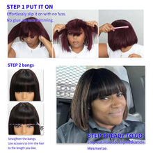 Load image into Gallery viewer, Short Ombre Honey Blonde Bob Wigs Human Hair Honey Brown Straight Human Hair Wigs Lace Part 1B30 Brown Wigs for Black Women