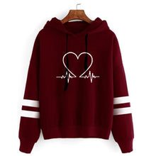 Load image into Gallery viewer, Woman Clothing Versatile Sweatshirts Casual Hoodies Comfortable Pullovers Slim Fit Soft Striped Lazy Style Jogging Daily Women's