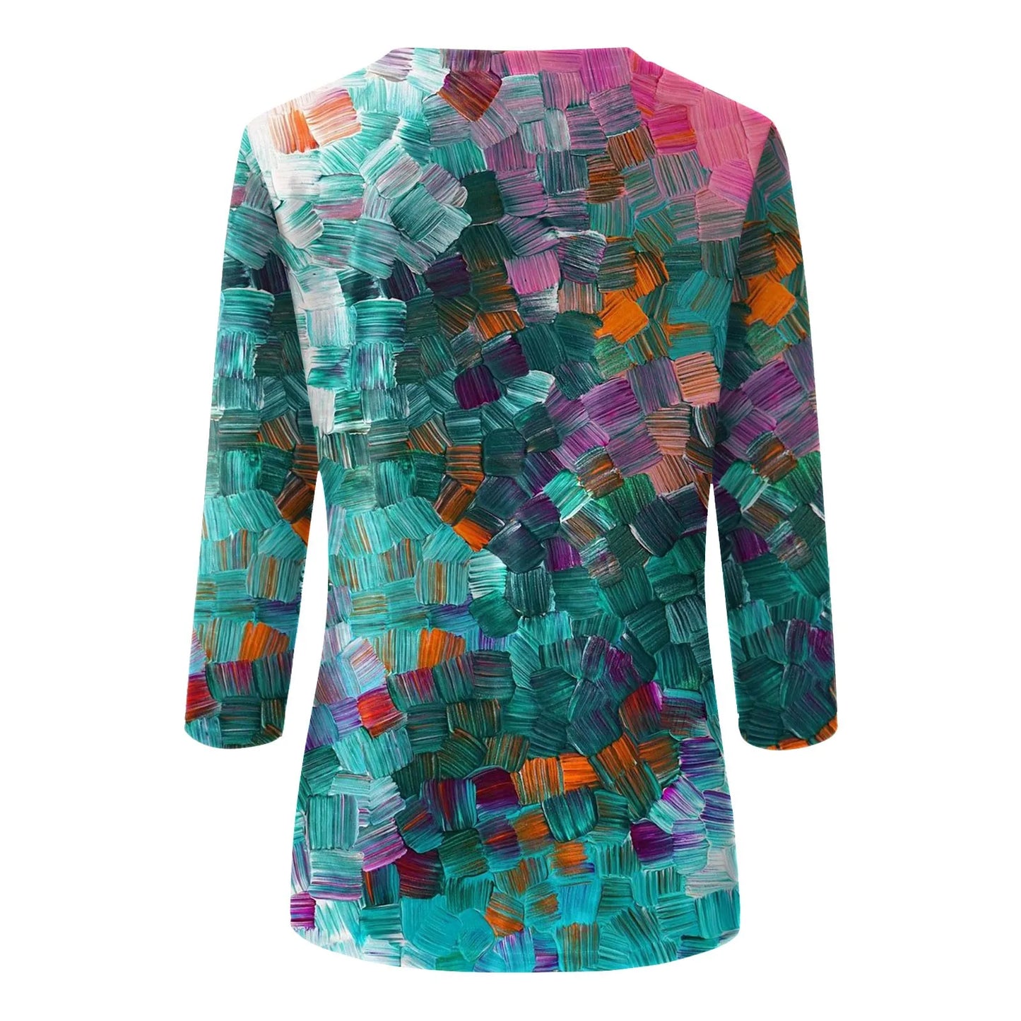 Women's Clothing T-shirt Fashion Casual Round Neck 3/4 Sleeve Loose Printed T-shirt Ladies Top Louse Beautiful Girls T-shirt