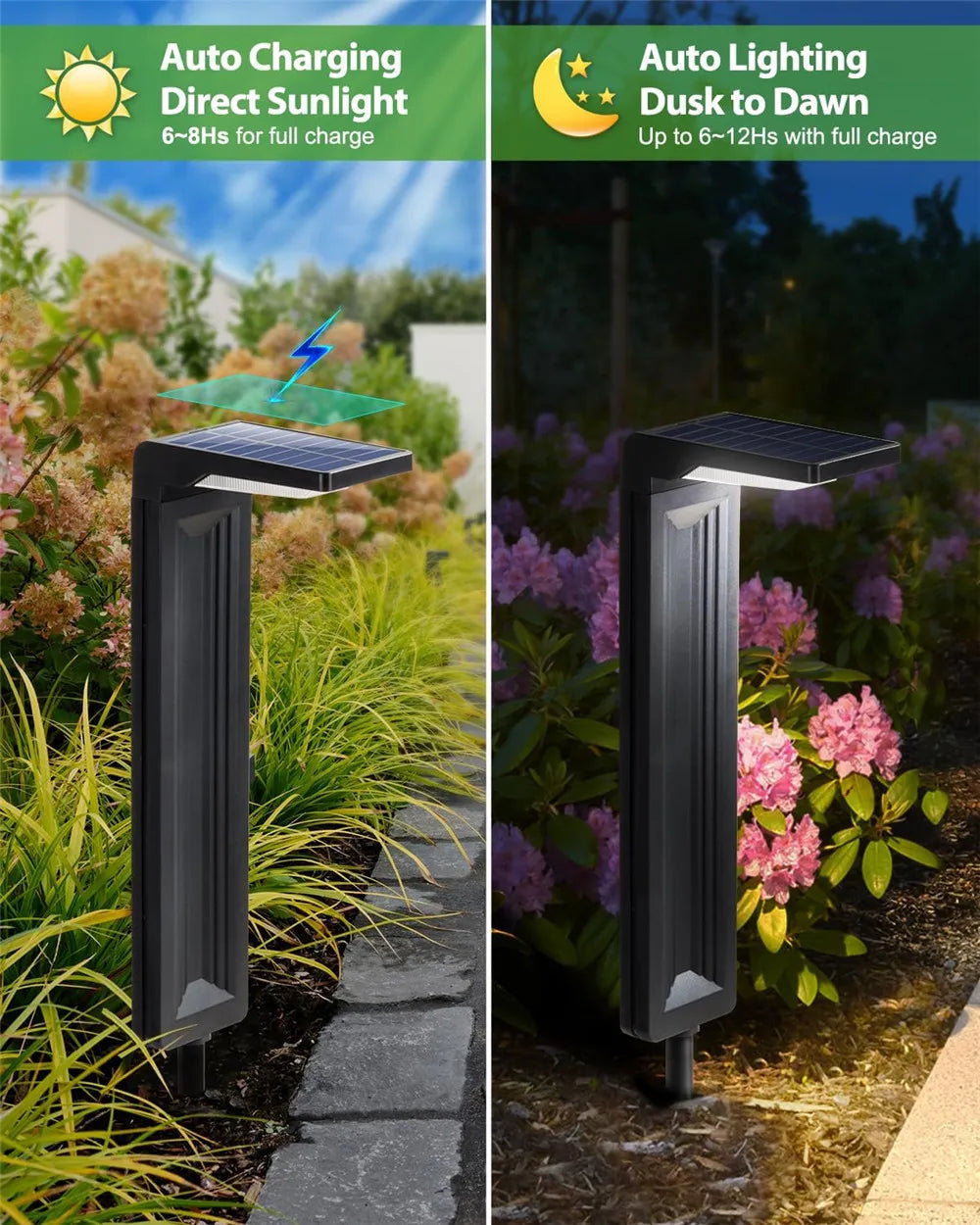 Garden Lights Outdoor Decoration Solar Lawn Lights Waterproof LED light for Yard Pathway Landscape Bollard Solar Power Lighting