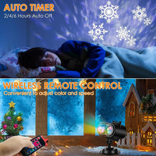 Load image into Gallery viewer, Halloween Christmas Projector Lights Outdoor 16 HD Slides, 2 in 1 Water Wave Lamp with Color Patterns, Timer & Remote for Party