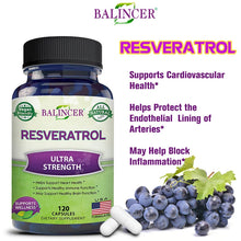 Load image into Gallery viewer, Balincer Resveratrol Capsules Support Cardiovascular Health, Antioxidants, Improve Immunity, and Promote Smooth Skin