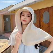 Load image into Gallery viewer, Summer Hats for Women Outdoor UV Anti Neck Protection Sun Visors for Lady Fishing Hiking Wide Brim Shawl Sunscreen Ponytail Cap