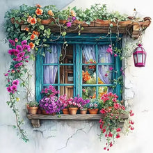 Load image into Gallery viewer, Diamond Painting Landscape Window Kit Full Embroidery Flower Wall Decorative Rhinestone Pictures For Home Decor
