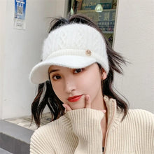 Load image into Gallery viewer, Women Hats 2022 New Autumn Winter Warm Rabbit Knitted Hats Outdoor Sports Golf Ponytail Hat Baseball Caps Empty Top Caps 1PC