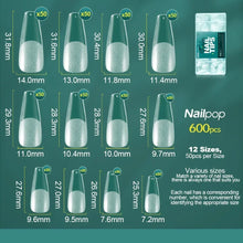 Load image into Gallery viewer, NAILPOP Soft Gel Nail Tips 600PCS Pre-Buff Full Cover Coffin Almond Oval Shaped Nail Extenison Tips Half Matte Gel X Fake Nails