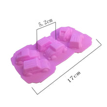 Load image into Gallery viewer, Cartoon Car Shape Silicone Mold, Chocolate Muffin Ice Baking Pan,Soap Pastry Bakeware ,Kicthen Cake Decoration Silicone Mold
