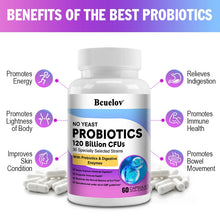 Load image into Gallery viewer, Bcuelov Probiotics 120 Billion CFU - 36 Strains with Prebiotics & Digestive Enzymes for Intestinal Digestion and Immune Support