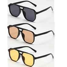 Load image into Gallery viewer, Women Men Square Sun Glasses Retro Polygon Sunglasses Female Black Vintage Fashion Ladies Oculos De Sol Double Beam Eyeglasses