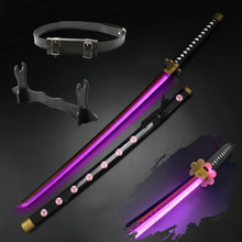 Load image into Gallery viewer, 41″ Light Up Roronoa Zoro Swords Katana Japanese Anime Cosplay Samurai Sword Shusui Enma Kitetsu with Sword holder And Belt