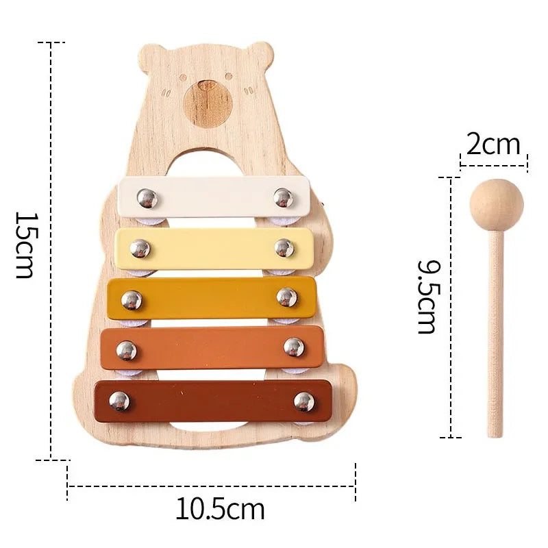 Wooden Baby Montessori Toys Musical Rattle Instruments Xylophone Percussion Sensory Rattle Toys Educational for Baby Toys Gifts
