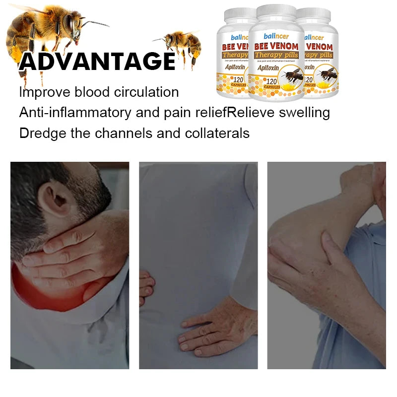 Natural Bee Venom Extract - Soothing and anti-inflammatory, enhancing joint mobility and flexibility, natural, safe, and non-GMO