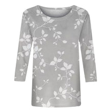 Load image into Gallery viewer, Female Clothing Delicate Fashion Shirts Floral Round Neck 3/4 Sleeves Printed Summer Women Pullover Daily Wear Vetement Femme