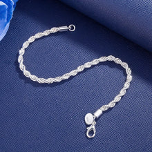 Load image into Gallery viewer, 925 Sterling Silver Classic Twisted Rope Chain Bracelets for Women Wedding Party Great Christmas Gift Fashion Jewelry