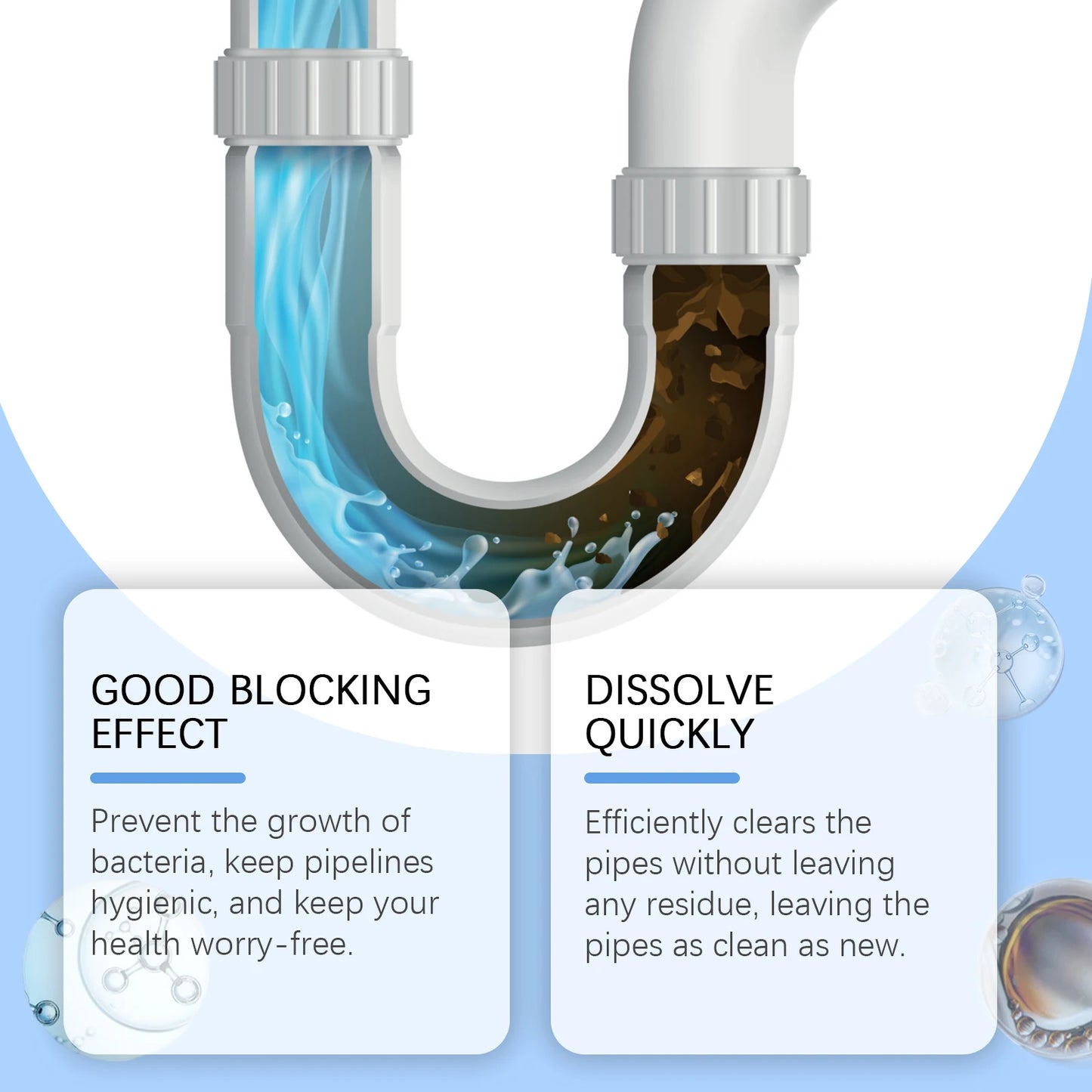 150g Pipe cleaning detergent Kitchen toilet drain unclogging agent unclogging drain pipe cleaning and decontamination