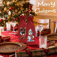 Load image into Gallery viewer, 1 DIY diamond painting set, Christmas-themed canvas wine bag, wine bottle decoration items, holiday gifts