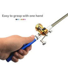 Load image into Gallery viewer, 20cm Portable Pocket Telescopic Mini Fishing Pole Pen Shape Folded Fishing Rod with Reel Wheel Portable Mini Fishing Rod