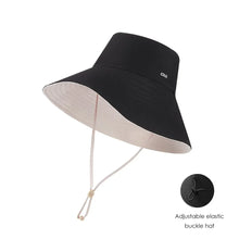 Load image into Gallery viewer, OhSunny Fisherman Hats for Women,Womne's Bucket Sunhat Double-Sided Wearing,UPF50+ Large Brim Hiking Hats with Ponytail Hole